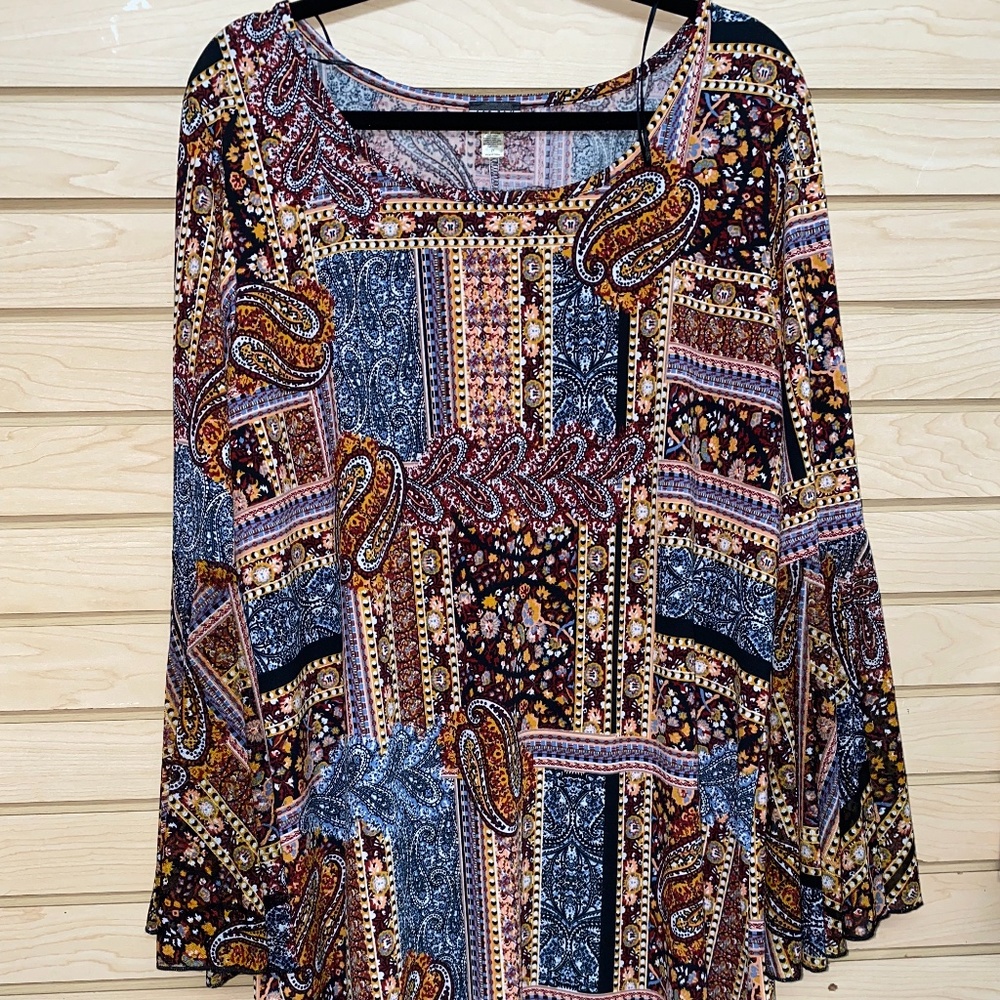 Patterned Dress 2X